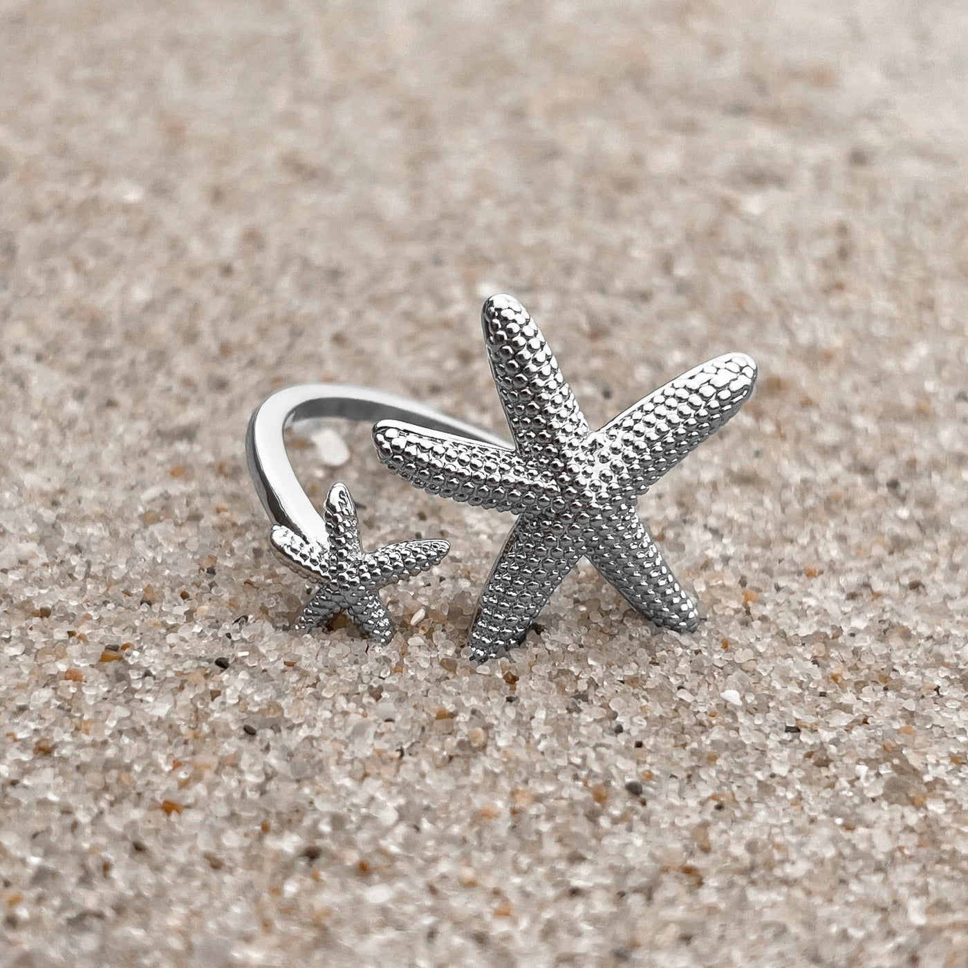 Silver Starfish Twist Ring