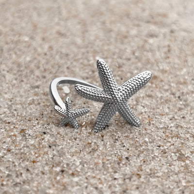 Silver Starfish Twist Ring