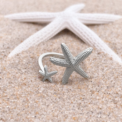 Silver Starfish Twist Ring