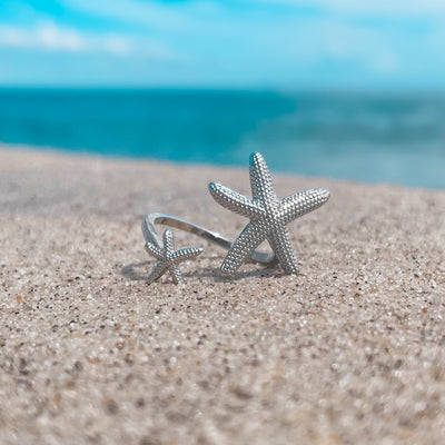 Silver Starfish Twist Ring