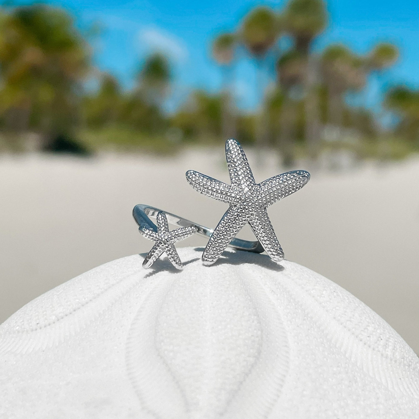 Silver Starfish Twist Ring