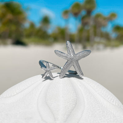 Silver Starfish Twist Ring