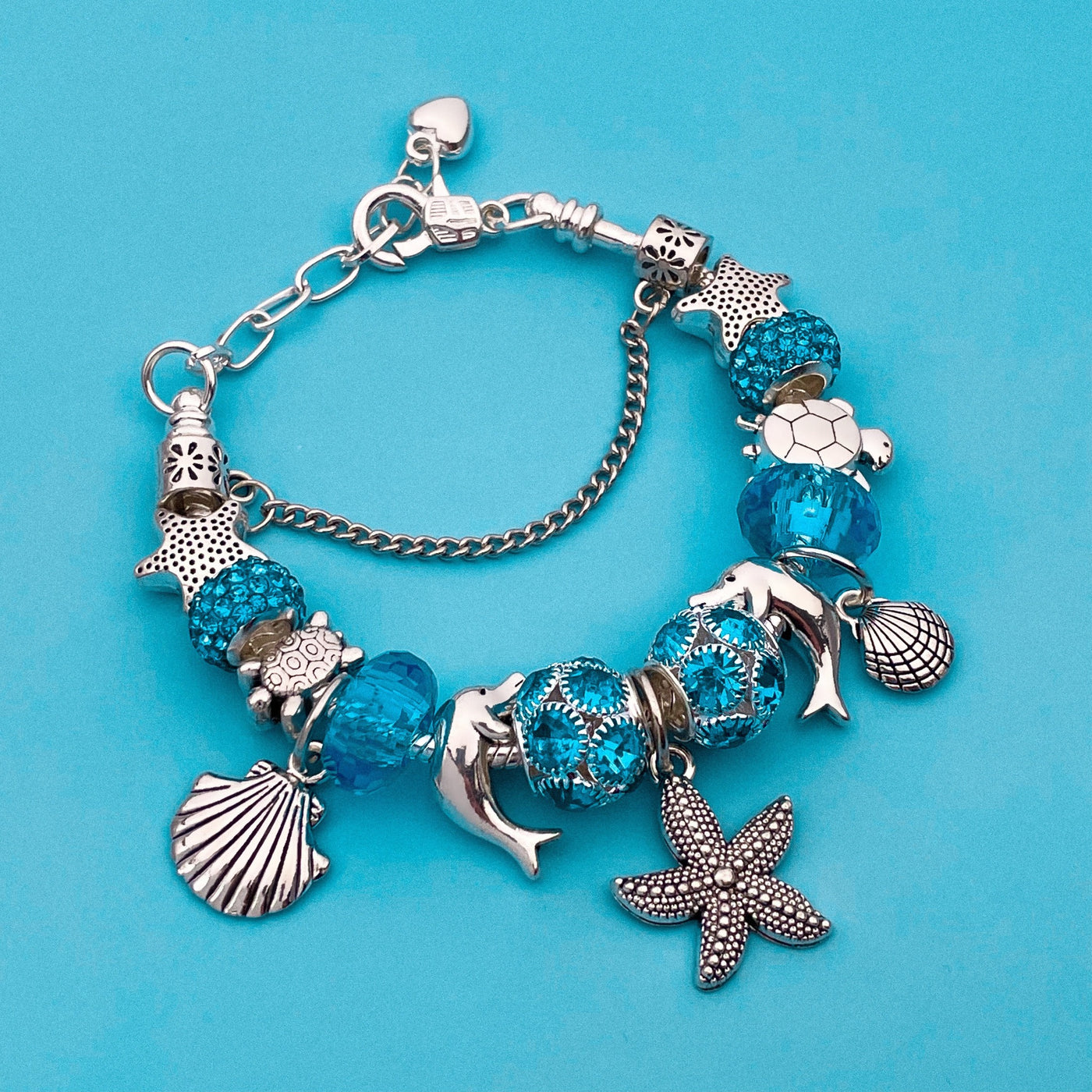Starfish and Sea Shell Charm Bracelet