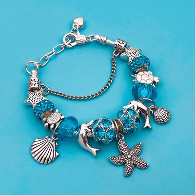 Starfish and Sea Shell Charm Bracelet