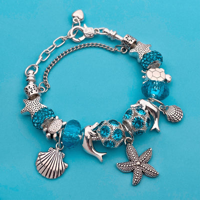 Starfish and Sea Shell Charm Bracelet
