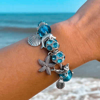 Starfish and Sea Shell Charm Bracelet