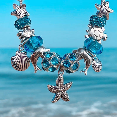 Starfish and Sea Shell Charm Bracelet