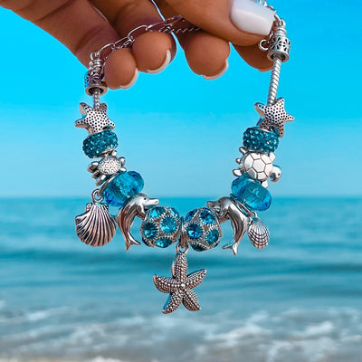 Starfish and Sea Shell Charm Bracelet