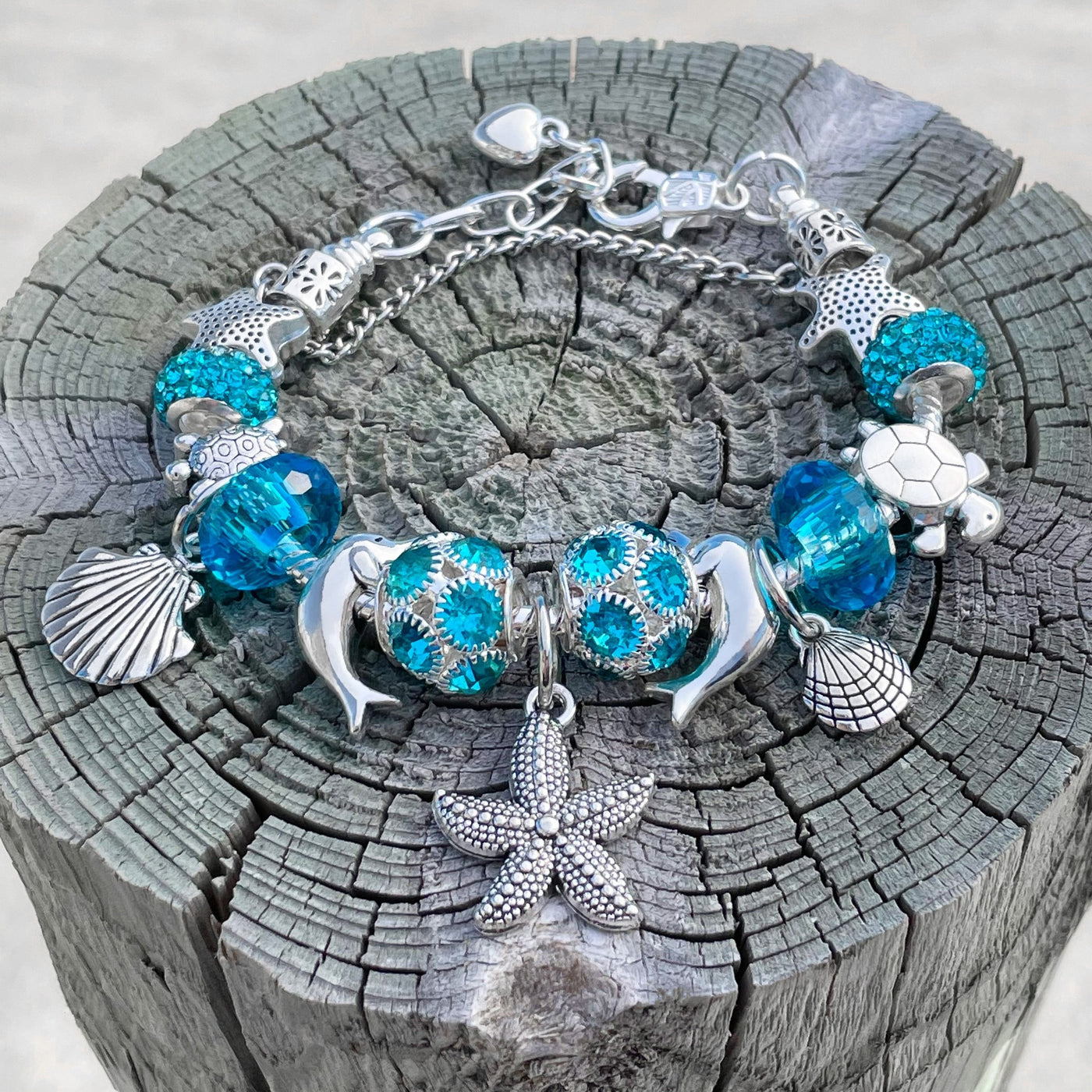 Starfish and Sea Shell Charm Bracelet