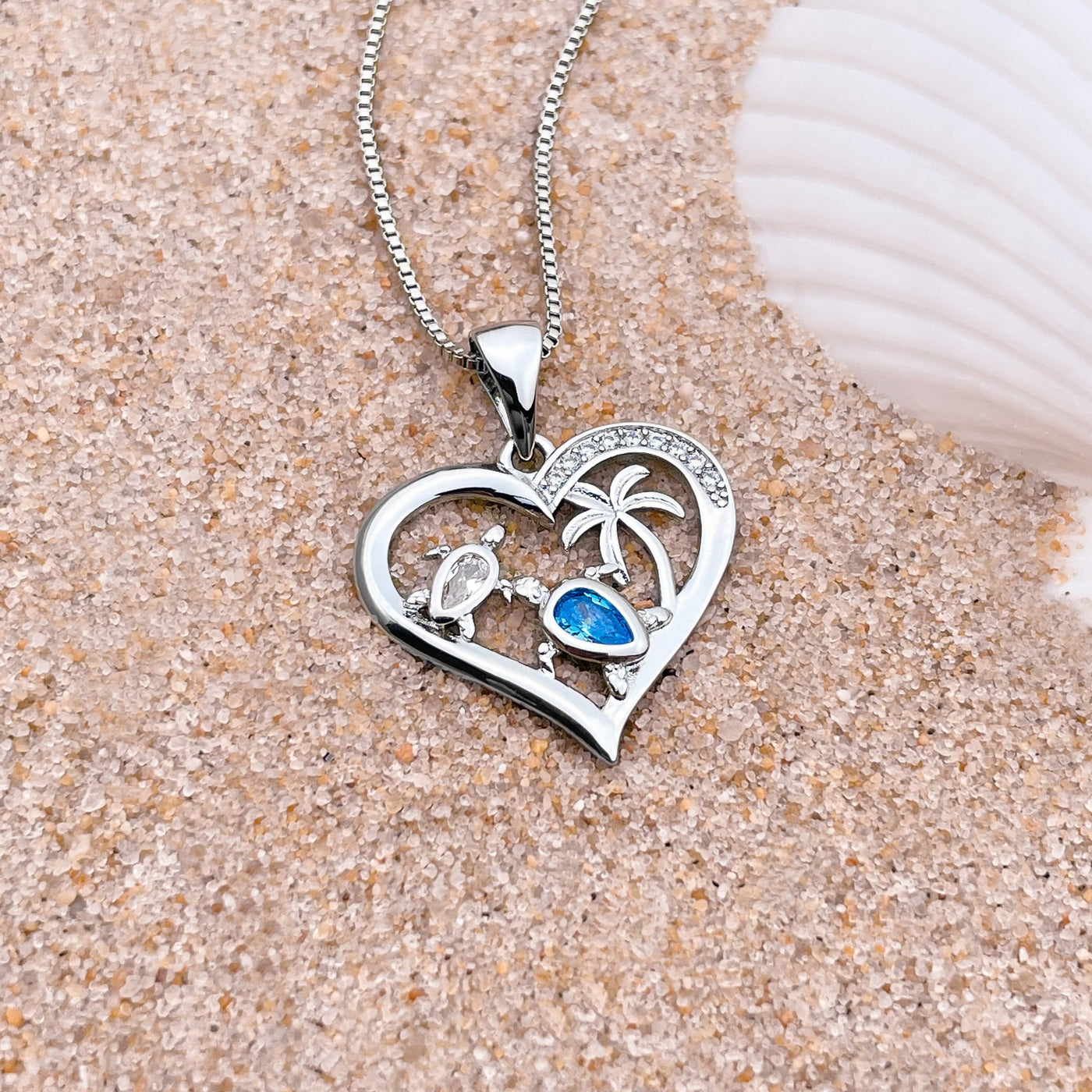 Tropical Momma Sea Turtle Love Necklace