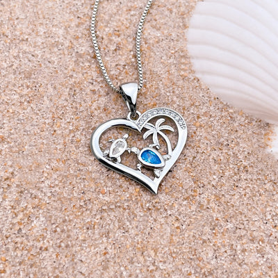 Tropical Momma Sea Turtle Love Necklace