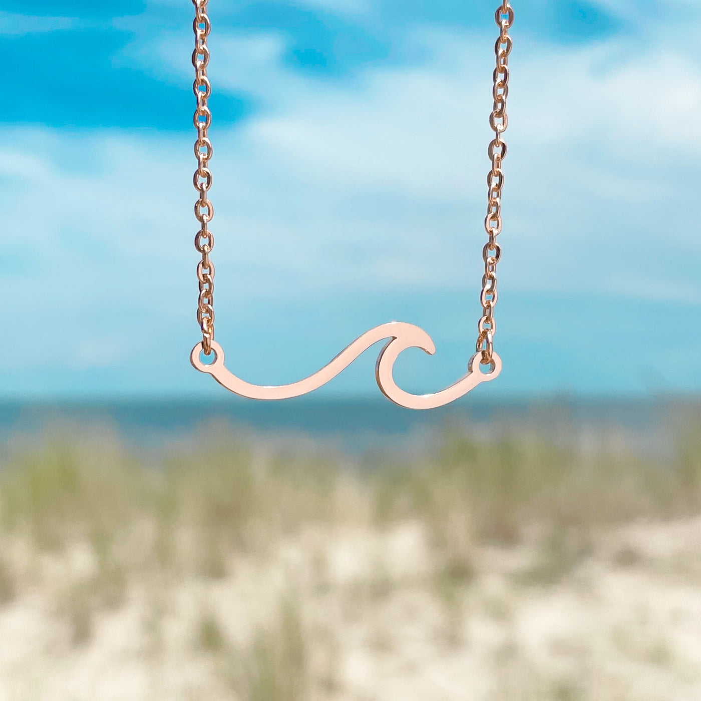 Rose Gold Wave Necklace