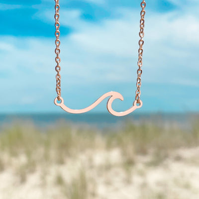 Rose Gold Wave Necklace