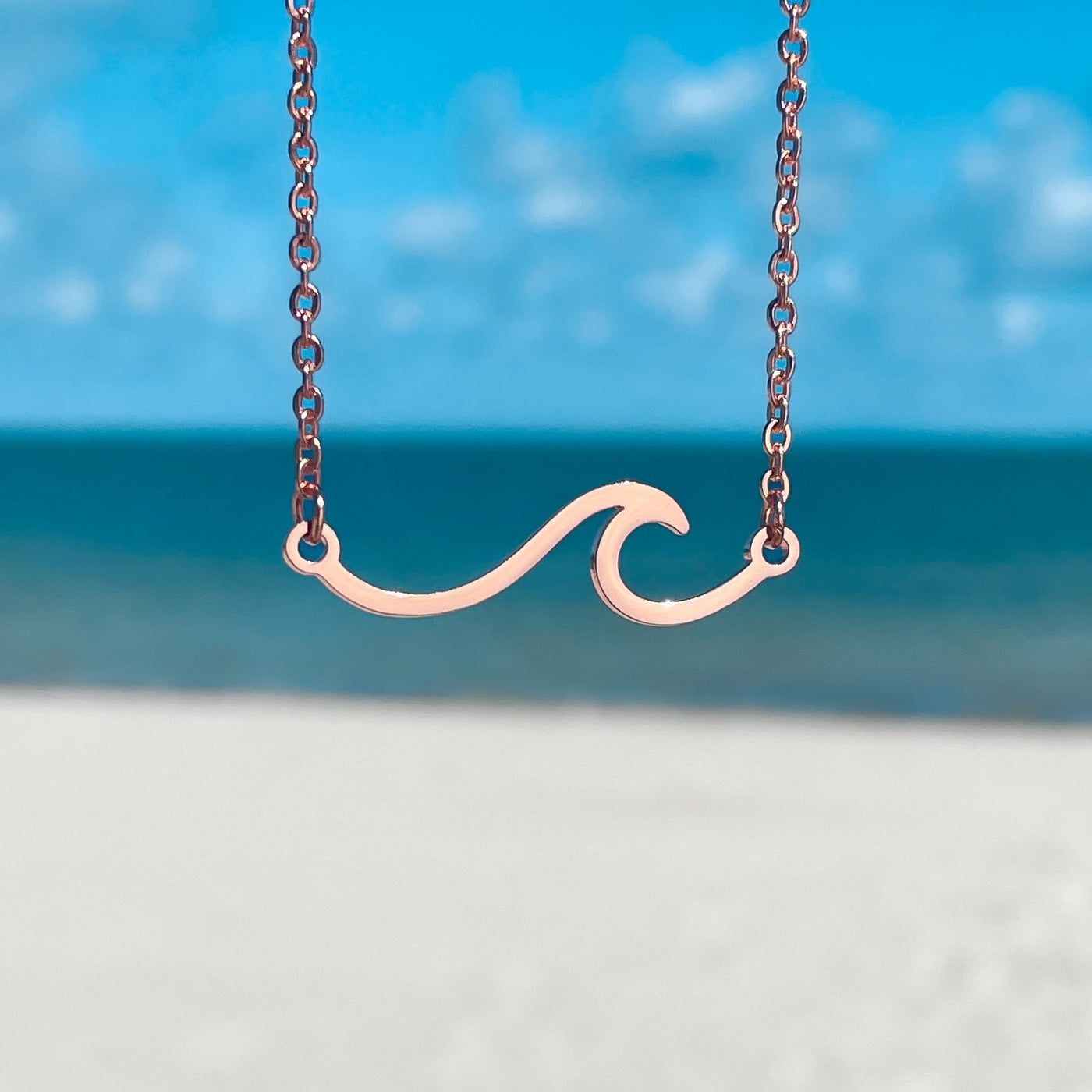 Rose Gold Wave Necklace