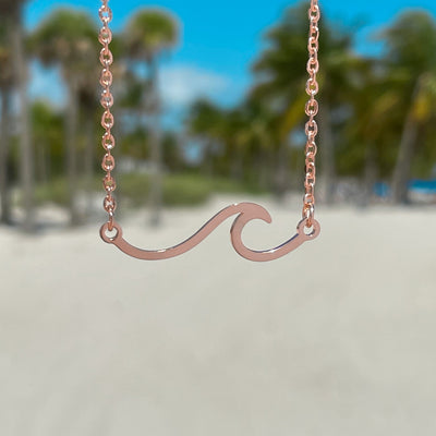 Rose Gold Wave Necklace