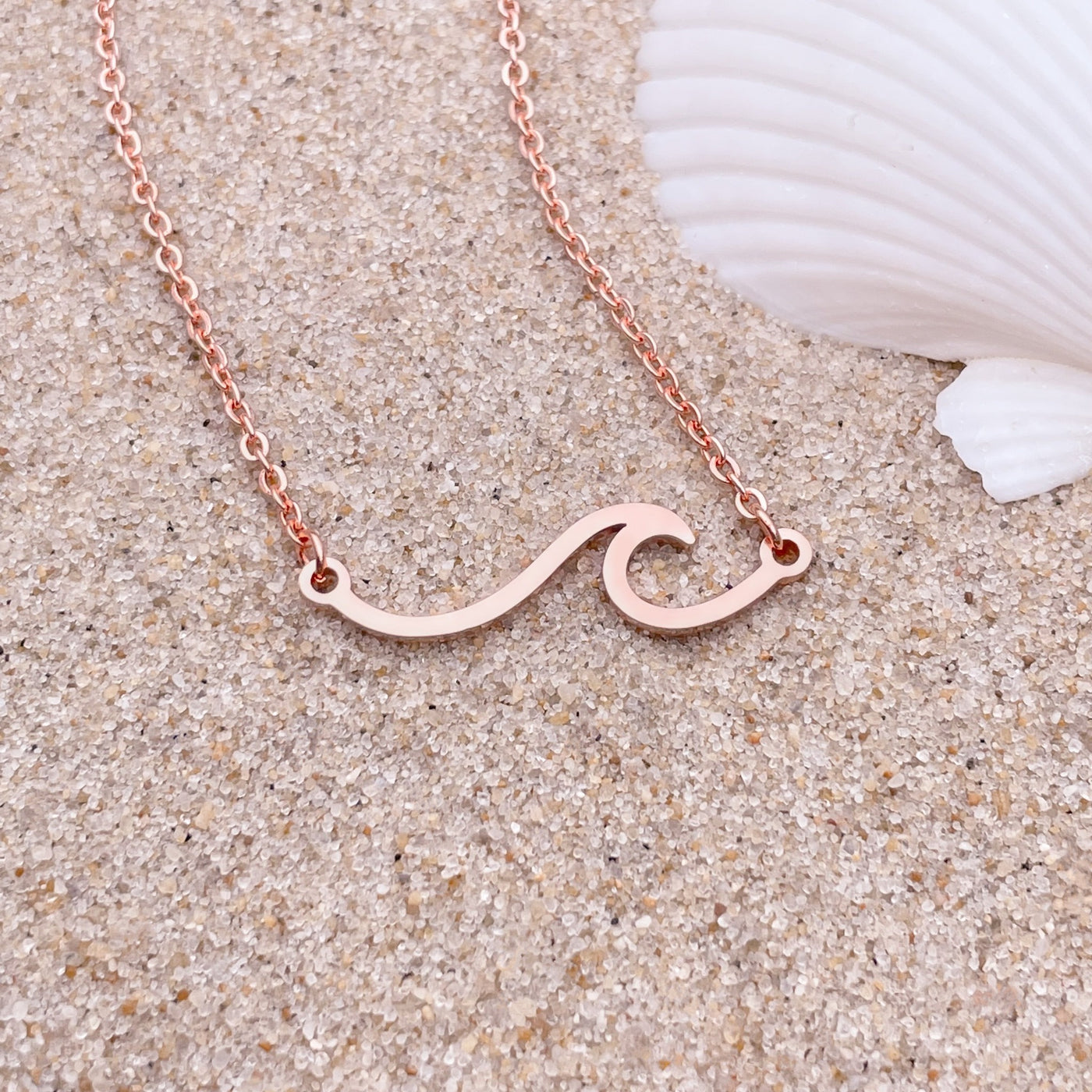 Rose Gold Wave Necklace