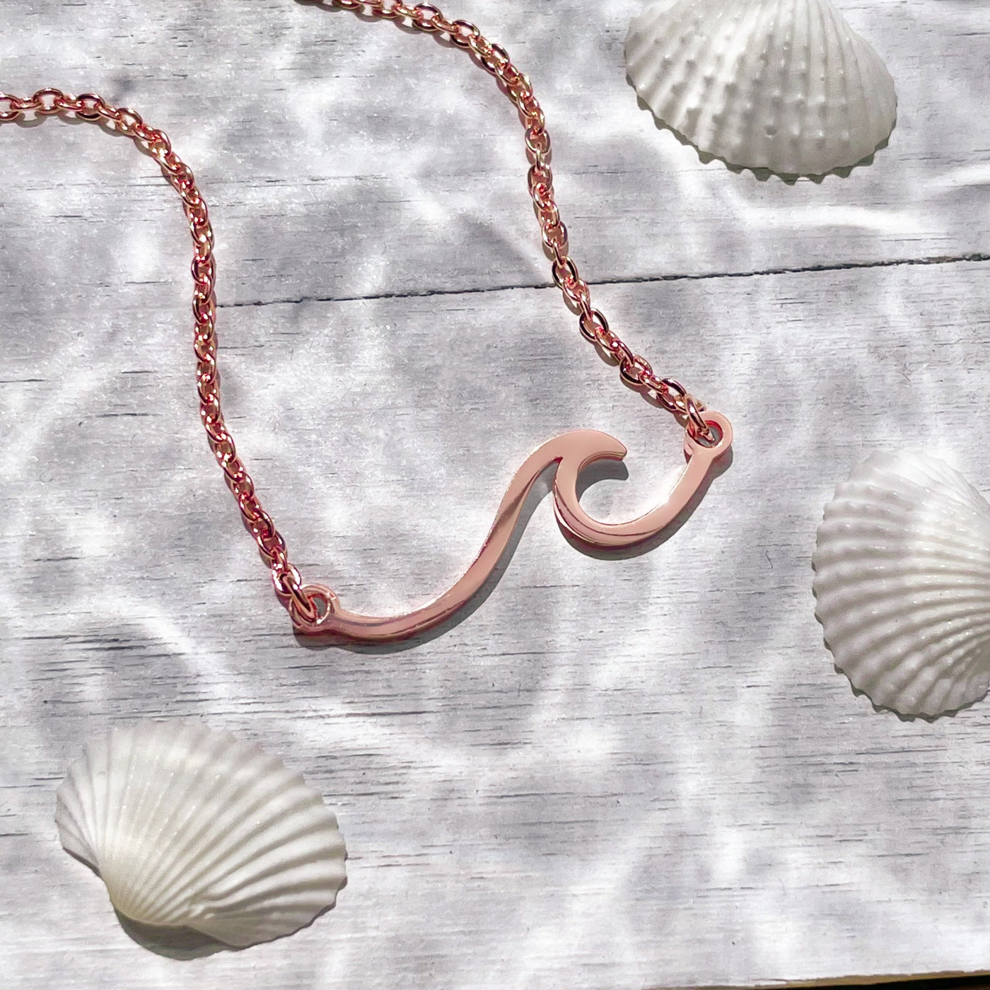 Rose Gold Wave Necklace