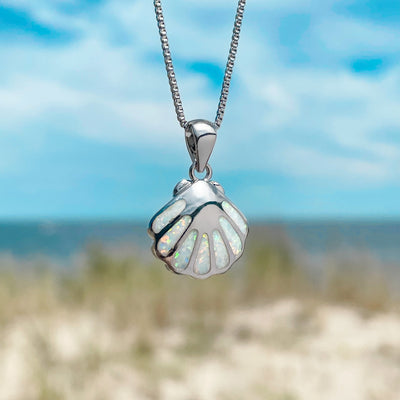 White Opal Shell Necklace