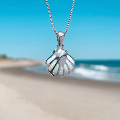 White Opal Shell Necklace